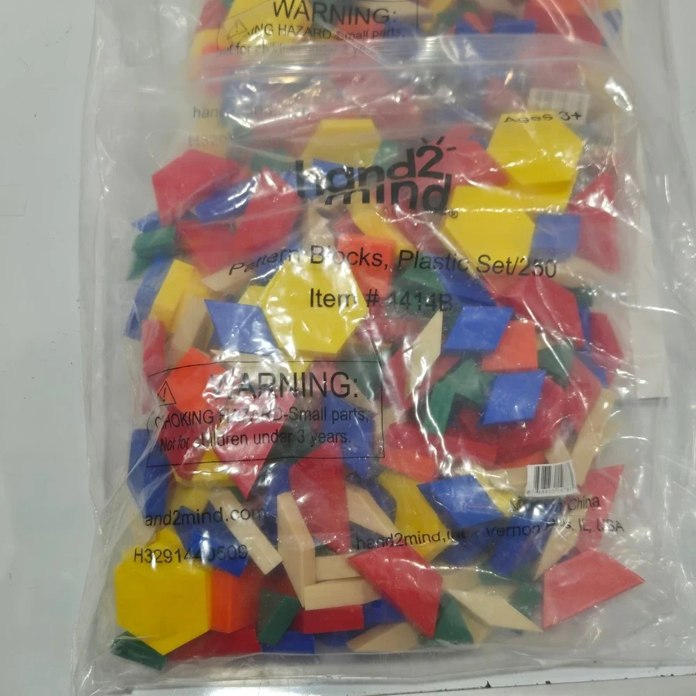 hand2mind Plastic Pattern Blocks Set of 250 Math Manipulatives Kit samples